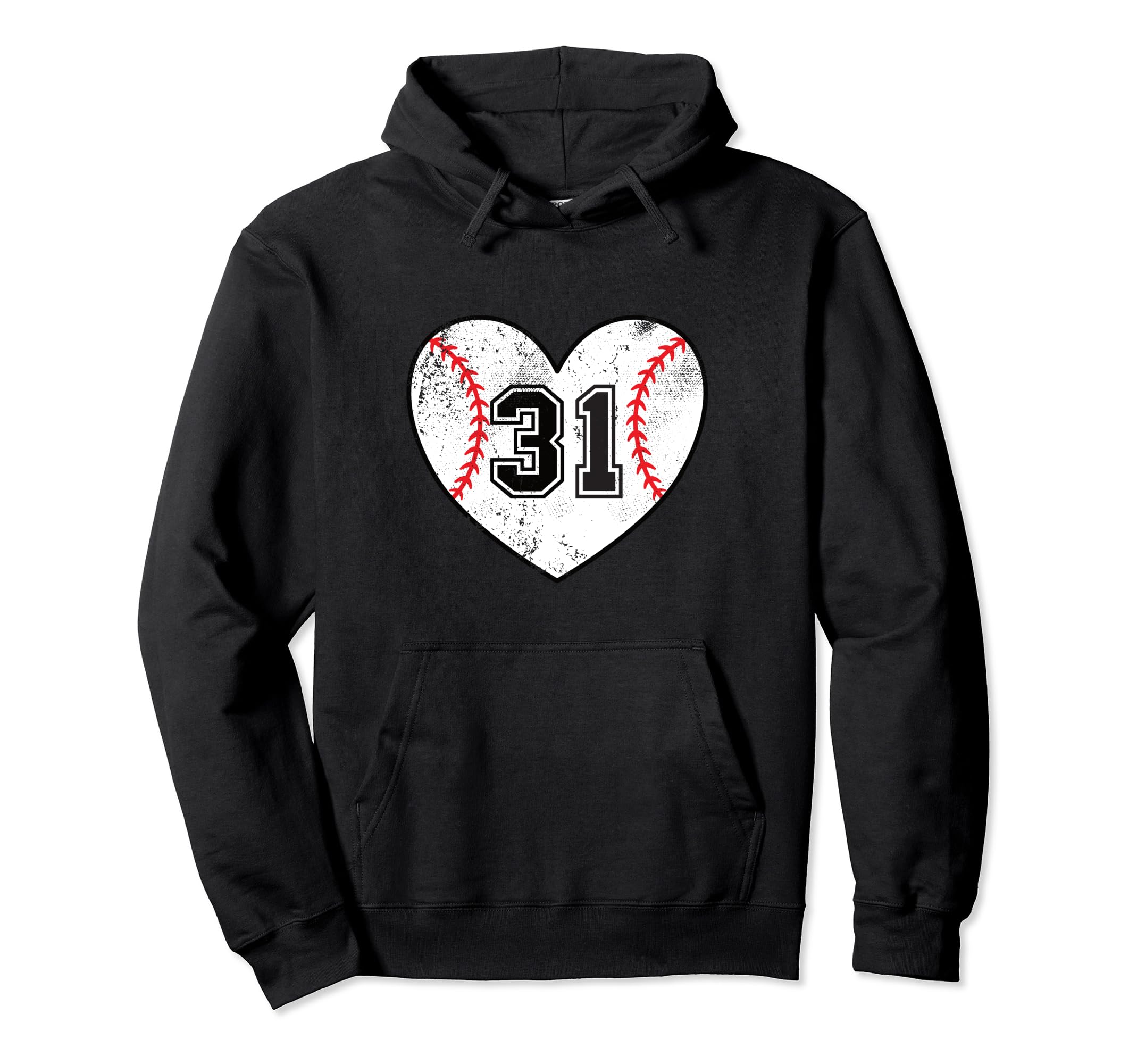 Baseball Heart Player 31 Baseball Mom Dad Hoodie - Trendy Graphic Unisex - T-Shirt, Sweatshirt, Hoodie