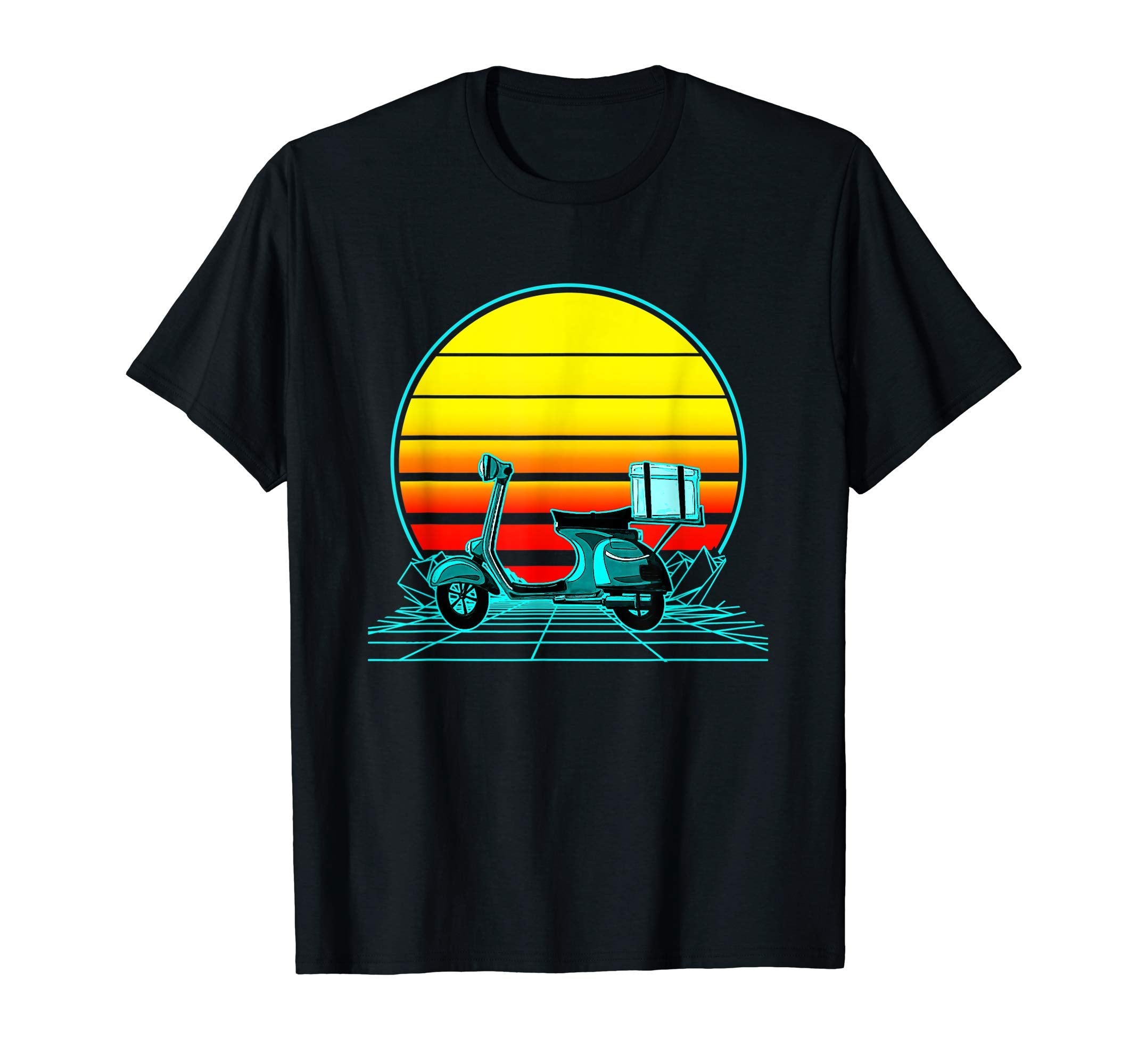 Sunset Italian Moped T-Shirt - Custom Art Print Men Women - T-Shirt, Sweatshirt, Hoodie