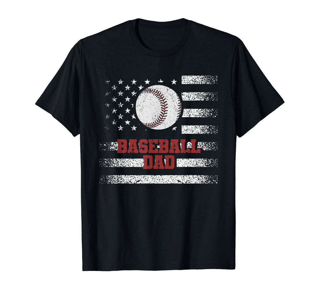 Mens Baseball Dad Usa American Flag T-Shirt - Fun Novelty Design Unisex - T-Shirt, Sweatshirt, Hoodie