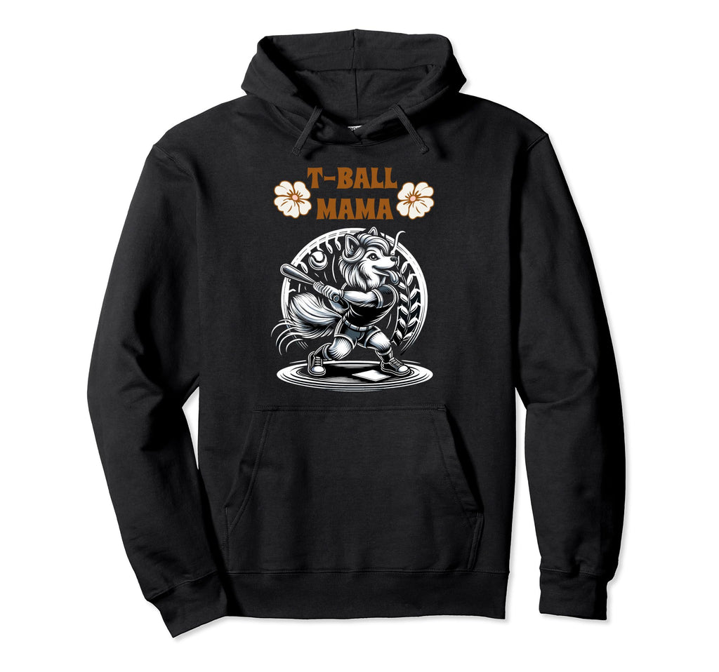 Teeball Mom Leopard T Ball Mom Mothers Hoodie - Trendy Graphic for Adults - T-Shirt, Sweatshirt, Hoodie