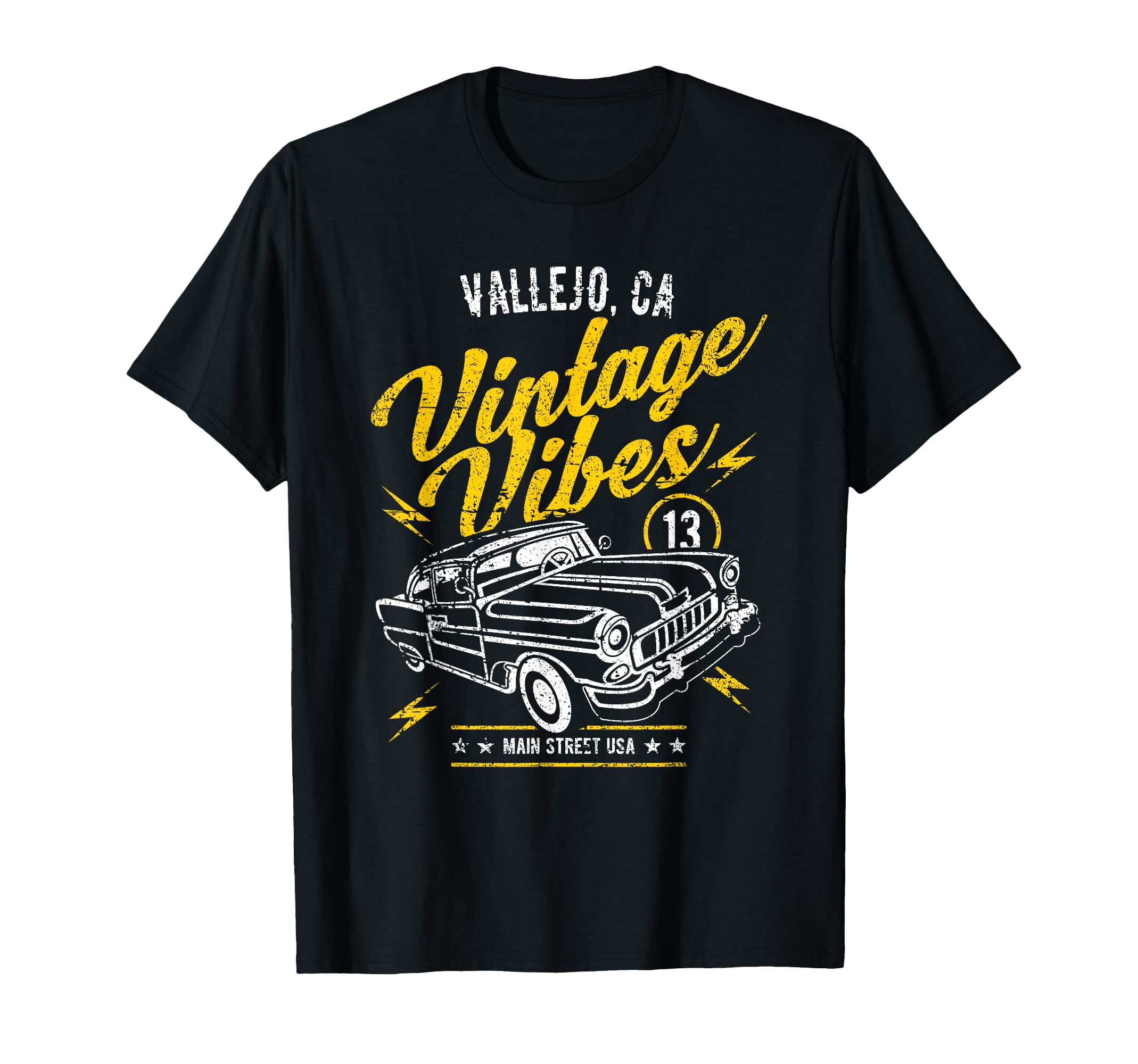 Vallejo Ca Usa Vibes Car Distressed T-Shirt - Unique Graphic for Adults - T-Shirt, Sweatshirt, Hoodie