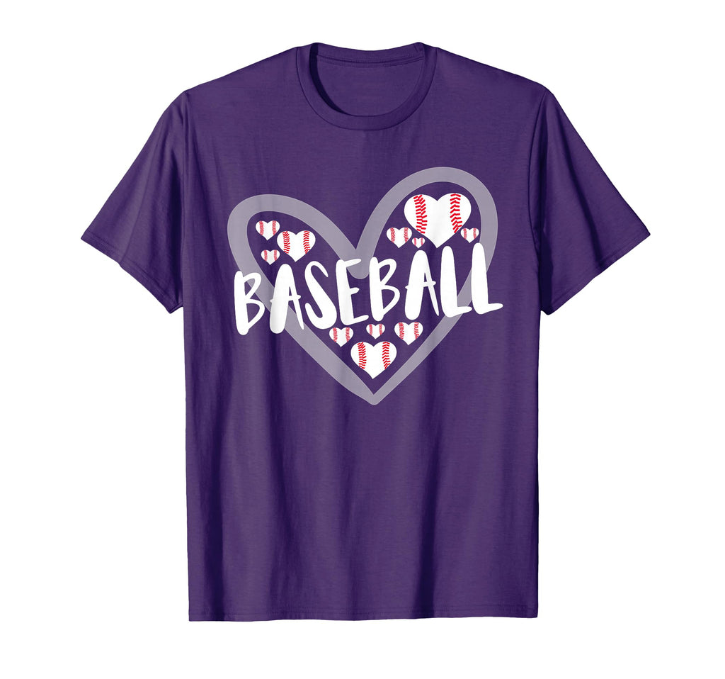 Baseball Heart Baseball Mom Dad T-Shirt - Minimalist Print Men Women - T-Shirt, Sweatshirt, Hoodie