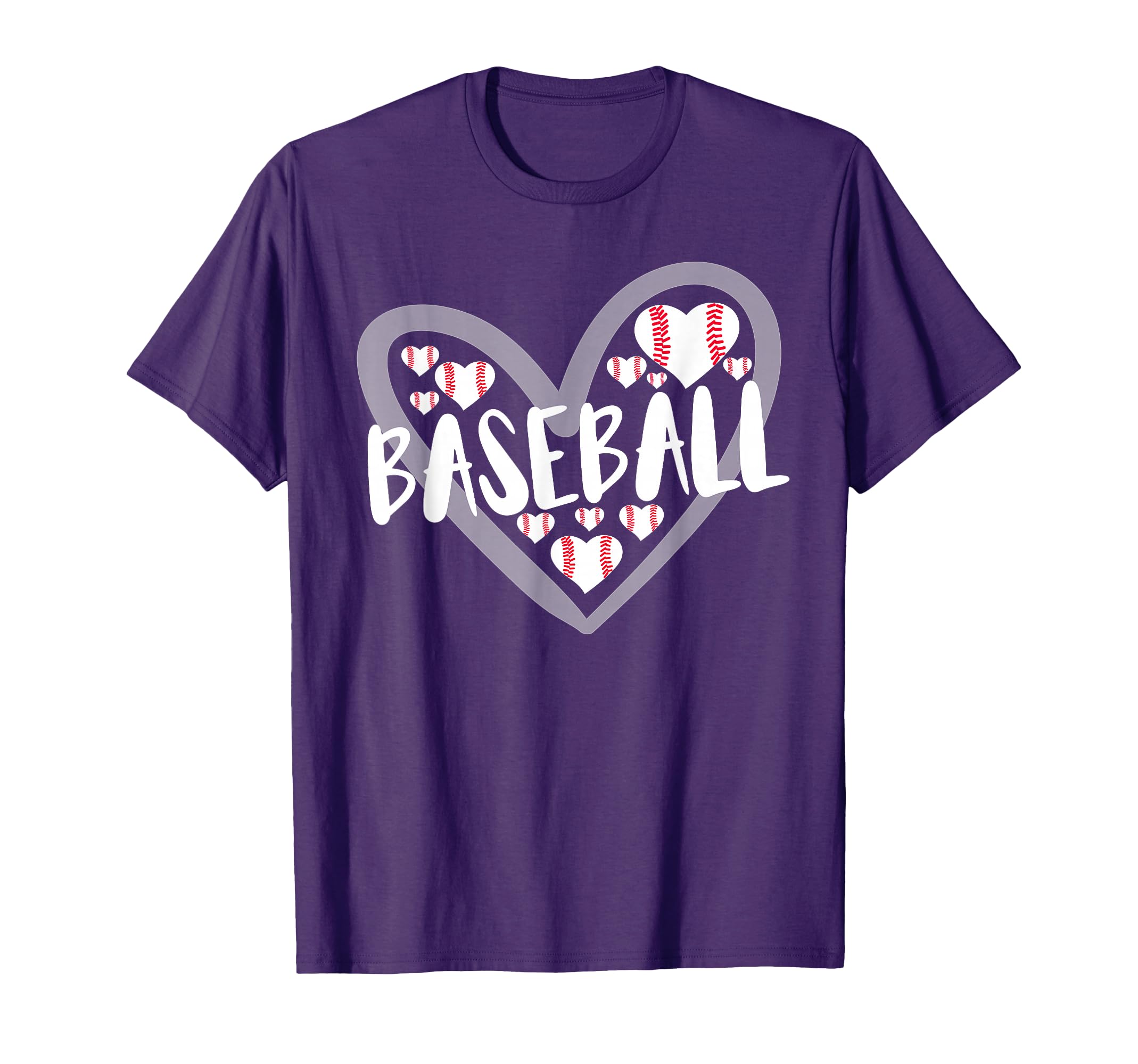 Baseball Heart Baseball Mom Dad T-Shirt - Minimalist Print Men Women - T-Shirt, Sweatshirt, Hoodie