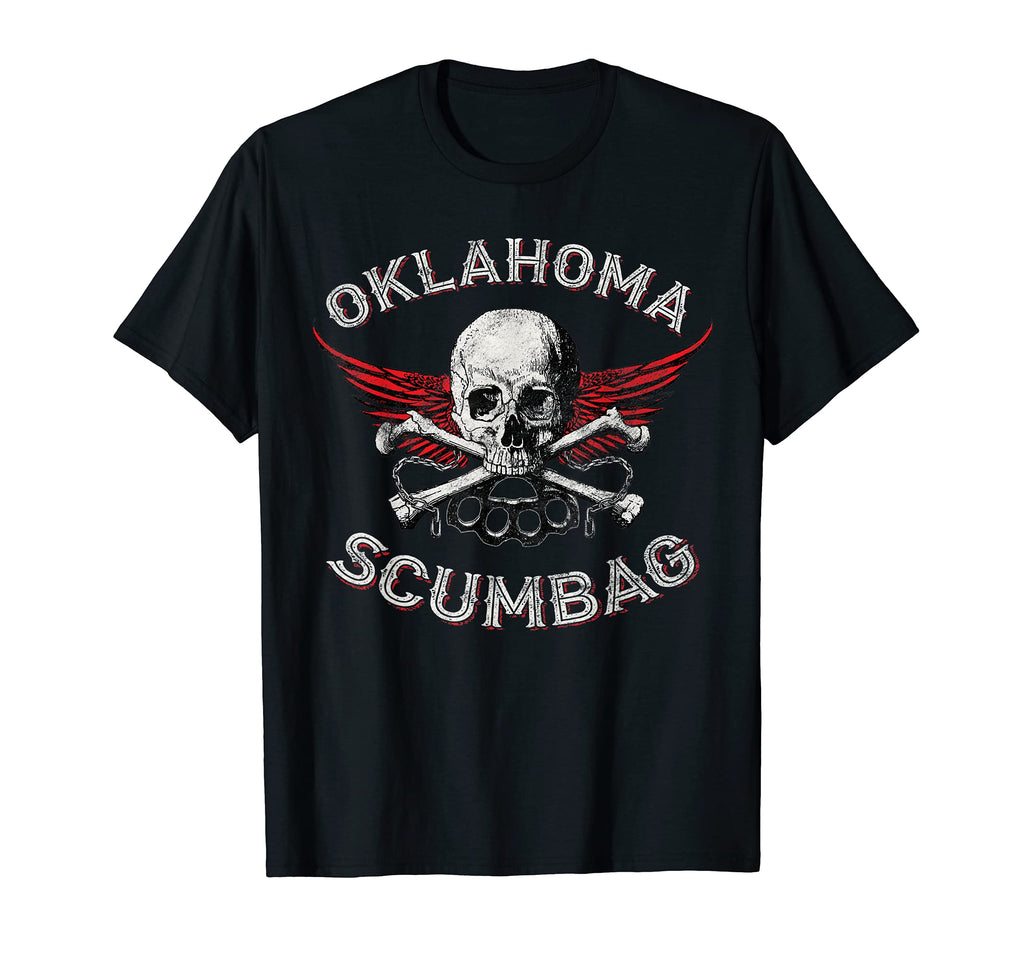 Funny Oklahoma Scumbag Distressed Biker T-Shirt - Trendy Graphic Unisex - T-Shirt, Sweatshirt, Hoodie