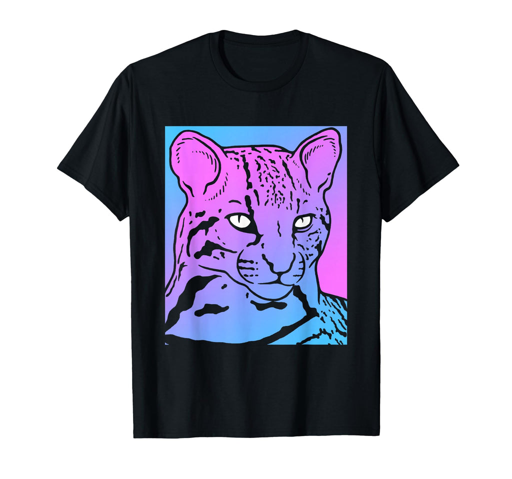 Vaporwave Ocelot Aesthetic Pastel Goth T-Shirt - Novelty Apparel Unisex - T-Shirt, Sweatshirt, Hoodie