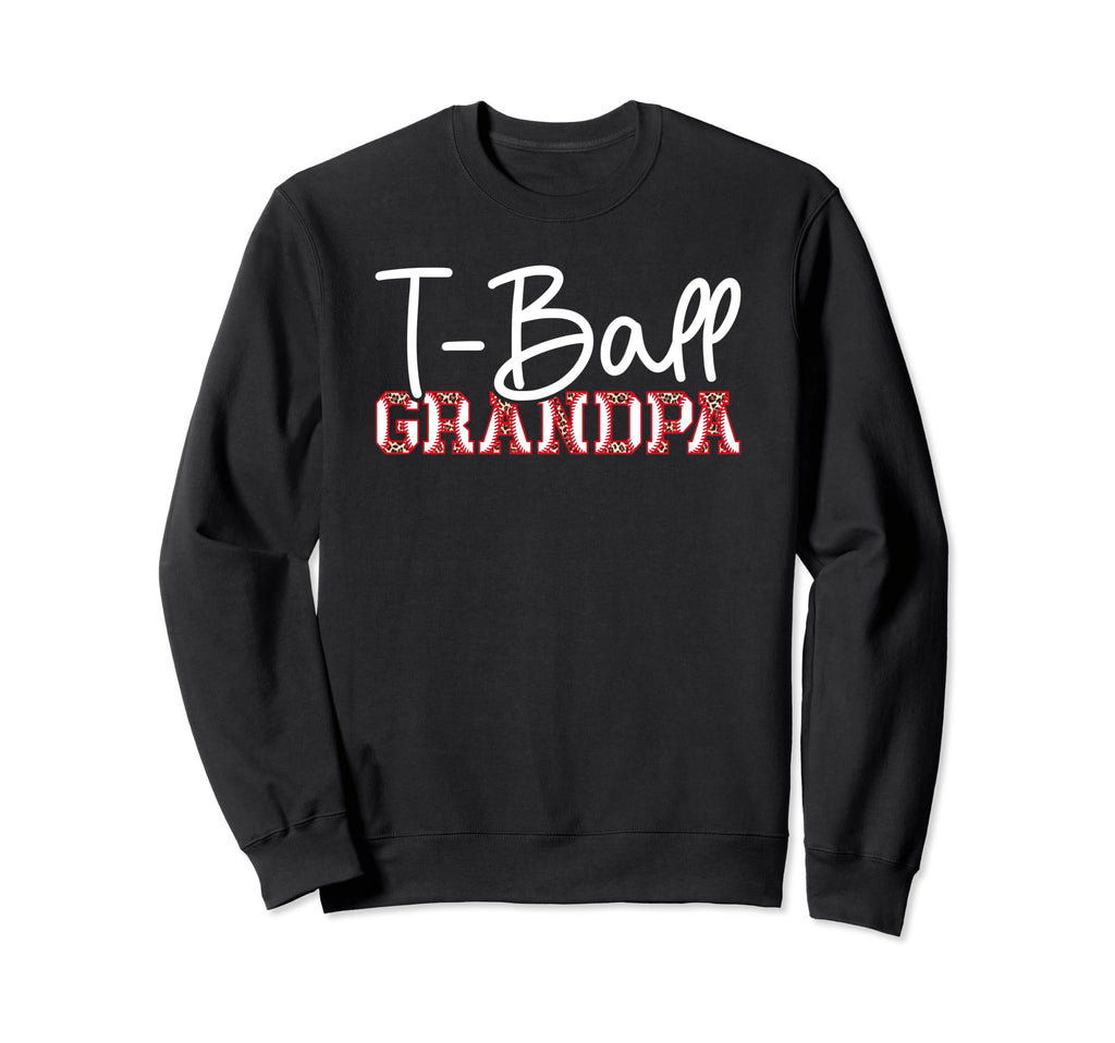 T Ball Grandpa Leopard Baseball T Sweatshirt - Minimalist Print Unisex - T-Shirt, Sweatshirt, Hoodie