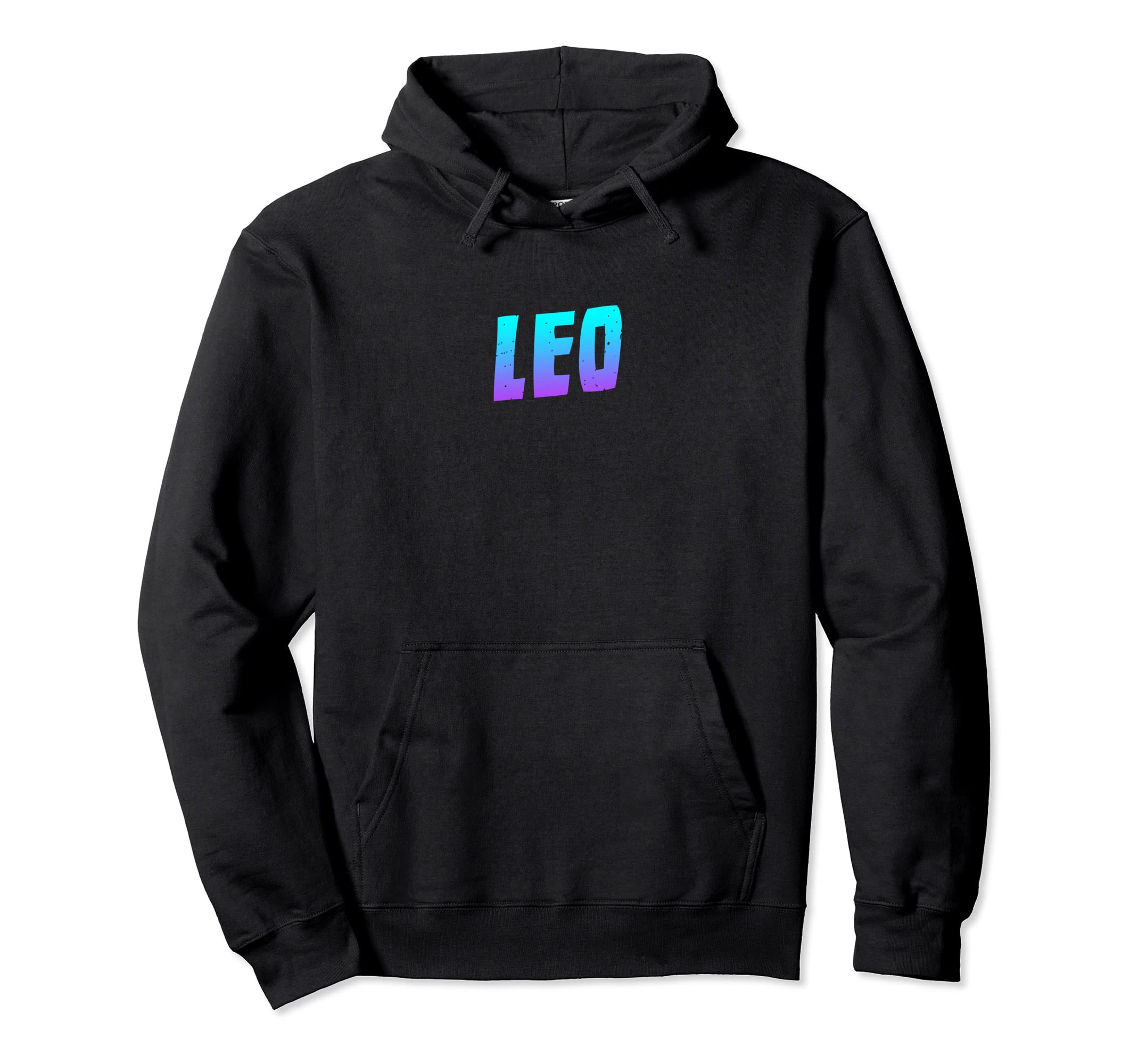 Leo Blue Purple Zodiac Sign Distressed Hoodie - Graphic Print for Adults - T-Shirt, Sweatshirt, Hoodie