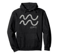 Aquarius Symbol Aquarian Distressed Hoodie - Novelty Apparel for Adults - T-Shirt, Sweatshirt, Hoodie