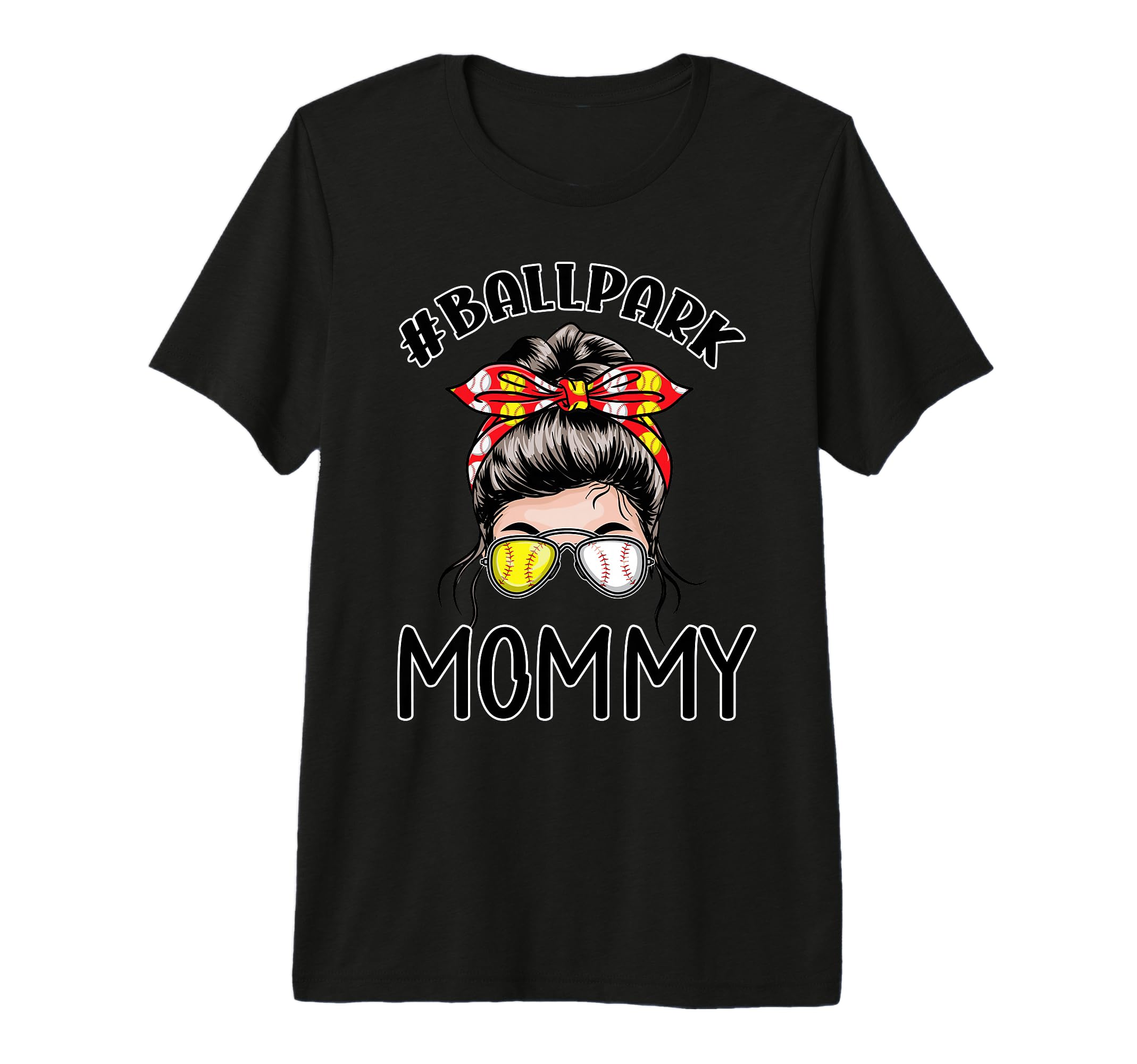 Baseball Mommy Ballpark Mommy Softball T-Shirt - Graphic Print Unisex - T-Shirt, Sweatshirt, Hoodie