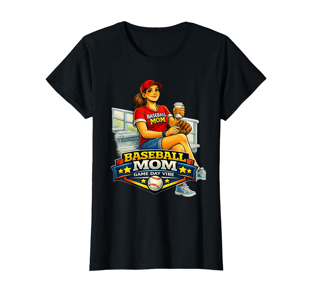 Baseball Mom Supporter Game Day T-Shirt - Fun Novelty Design for Adults - T-Shirt, Sweatshirt, Hoodie
