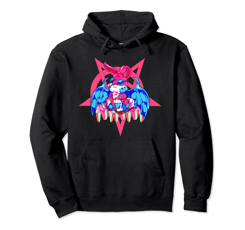 Scary Animal Rabbit Pagan Occult Kowai Hoodie - Novelty Apparel Unisex - T-Shirt, Sweatshirt, Hoodie