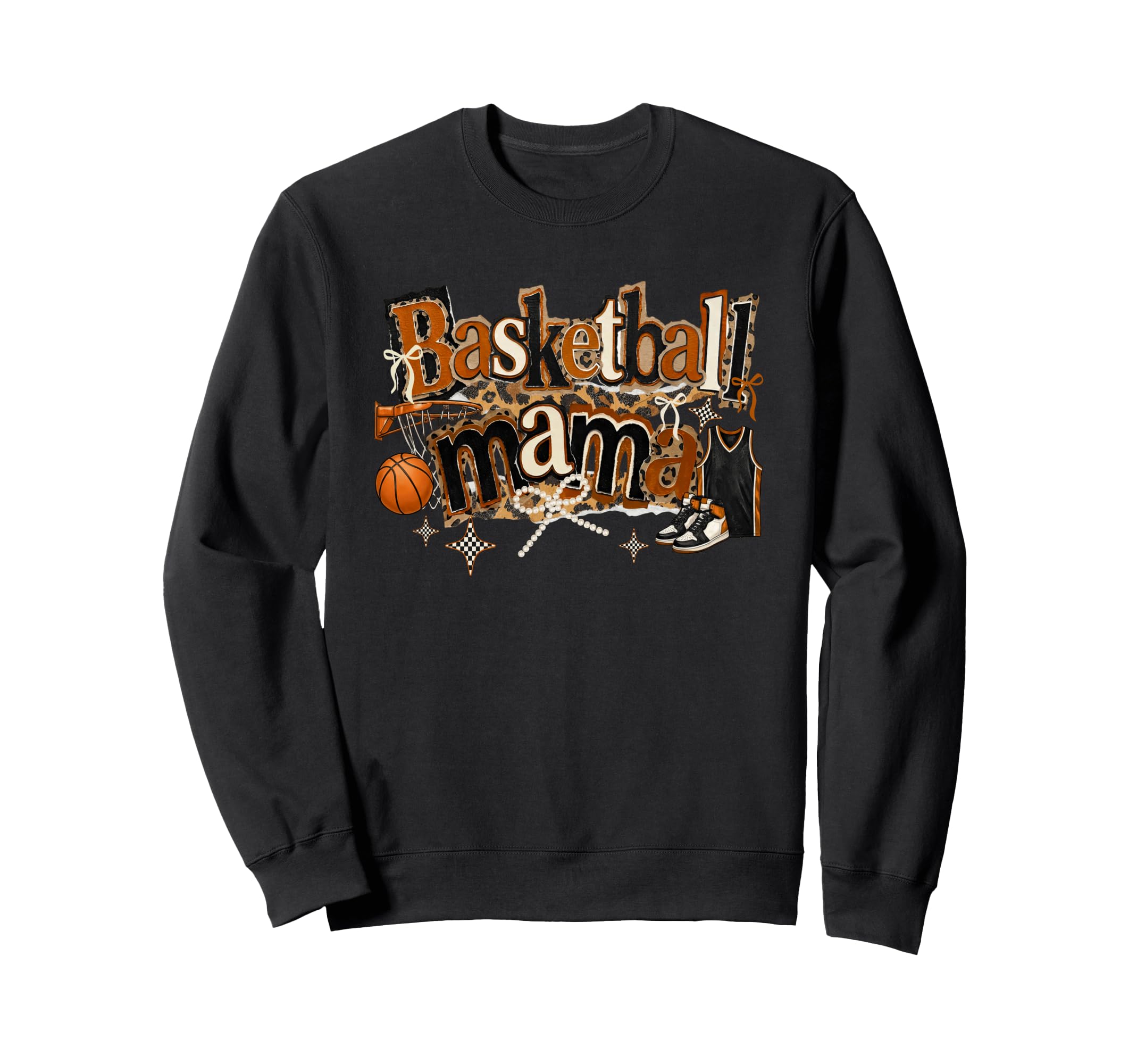 Basketball Mama Leopard Coquette Sweatshirt - Streetwear Style for Adults - T-Shirt, Sweatshirt, Hoodie