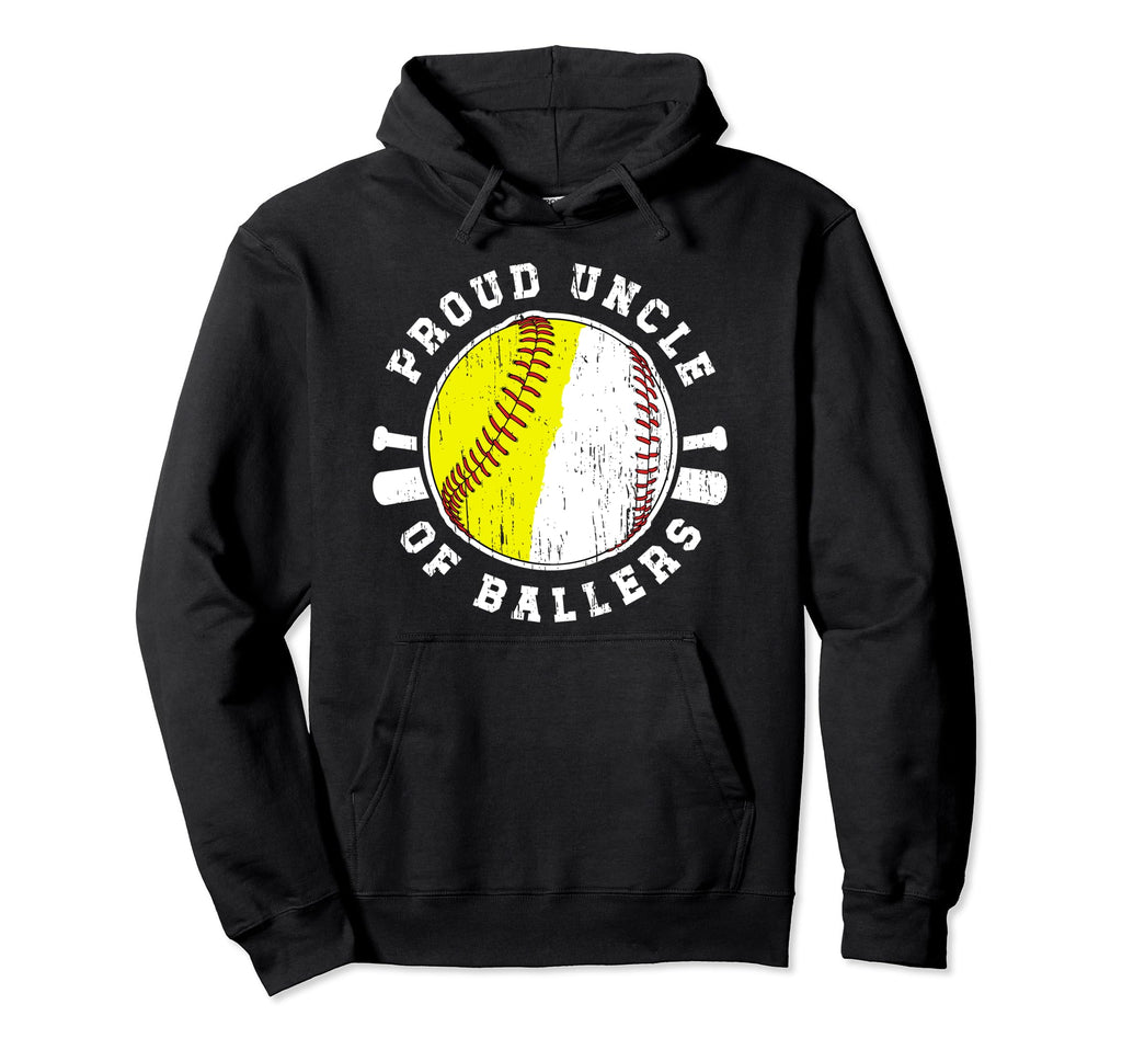 Proud Uncle Ballers Softball Hoodie - Aesthetic Graphic for Adults - T-Shirt, Sweatshirt, Hoodie