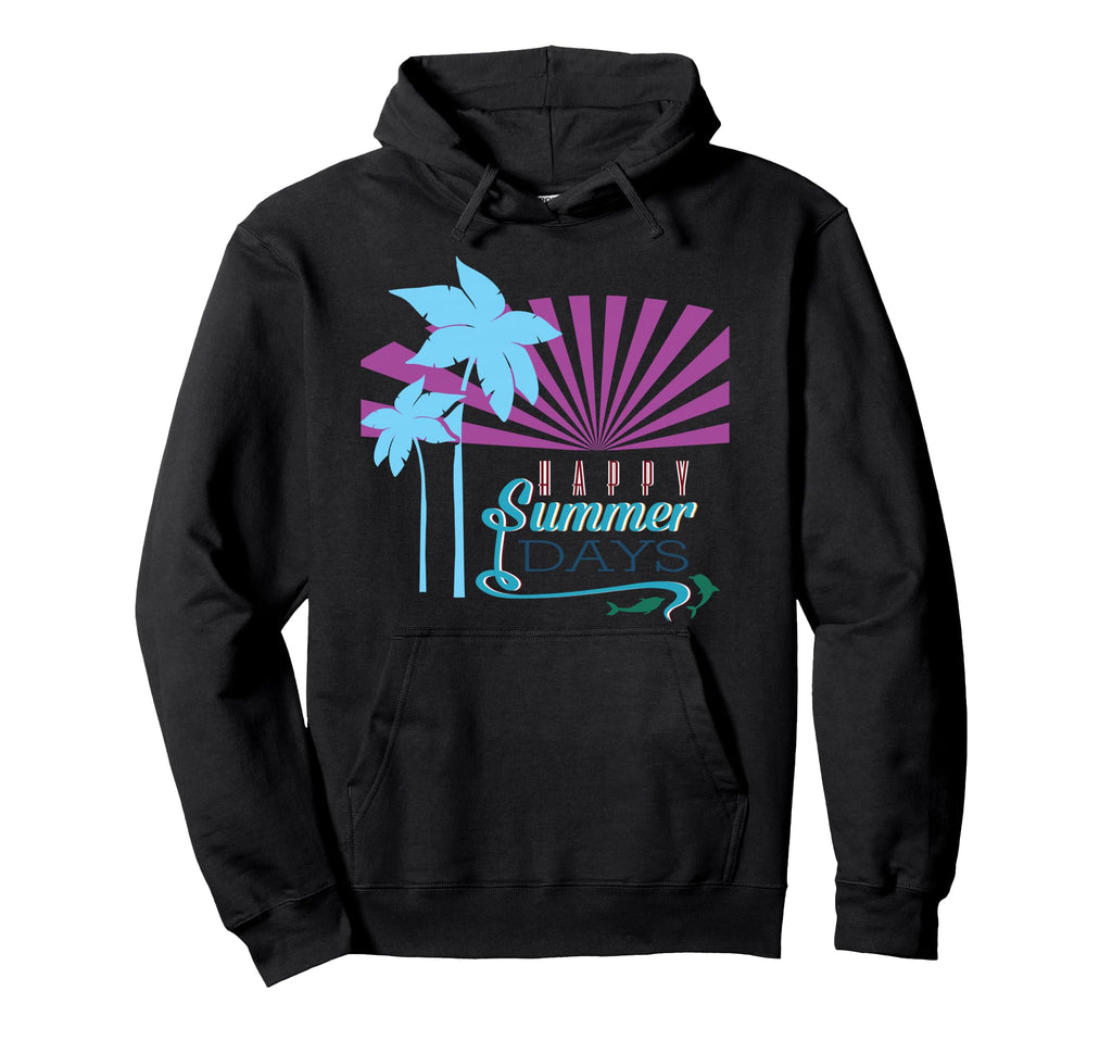 Happy Summer Days Dolphins Vaporwave Hoodie - Casual Everyday Wear Unisex - T-Shirt, Sweatshirt, Hoodie