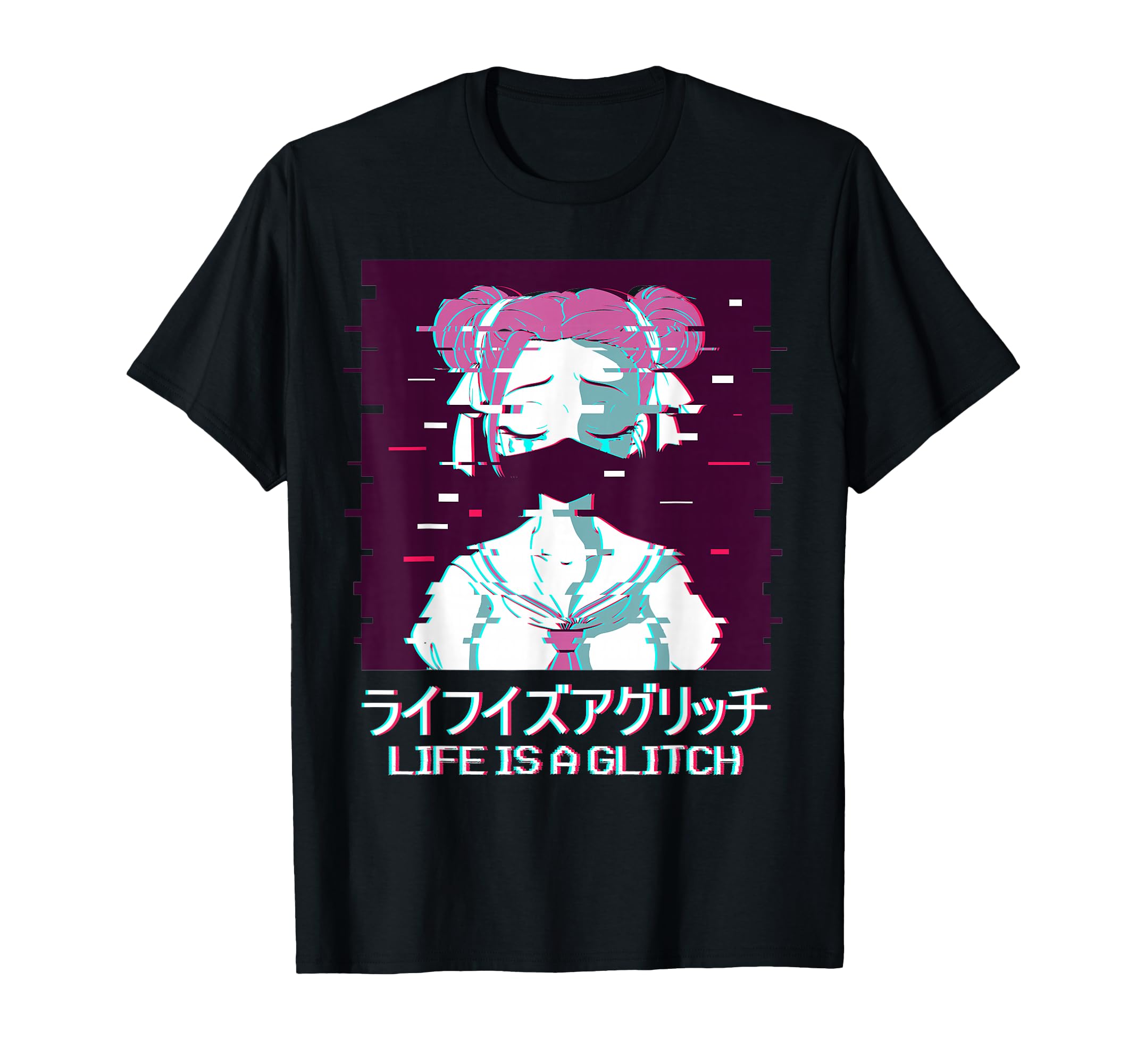 Life Is Glitch Geisha Anime T-Shirt - Aesthetic Graphic Men Women - T-Shirt, Sweatshirt, Hoodie