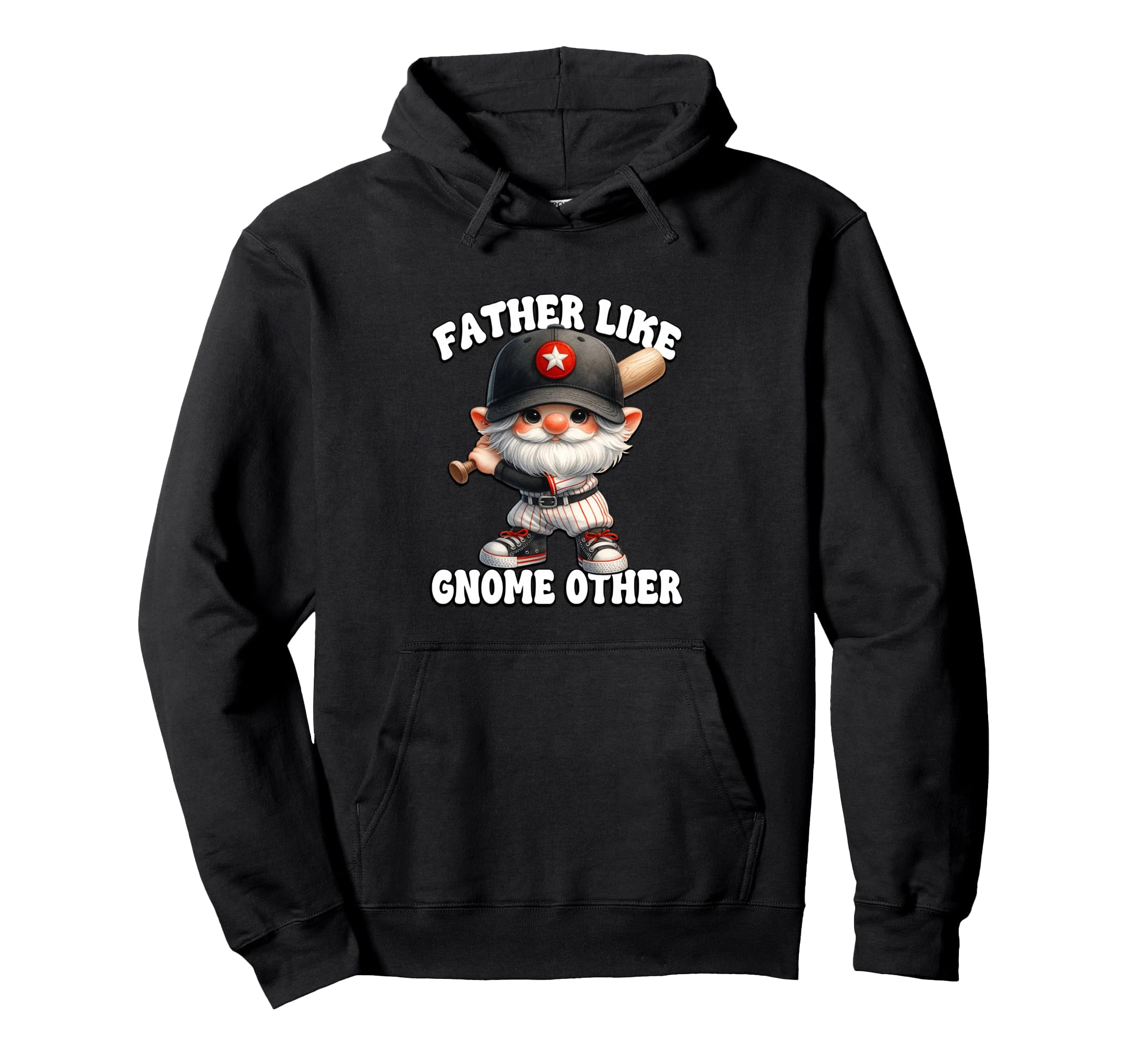 Baseball Dad Gnome Baseball Grandpa Hoodie - Trendy Graphic for Adults - T-Shirt, Sweatshirt, Hoodie