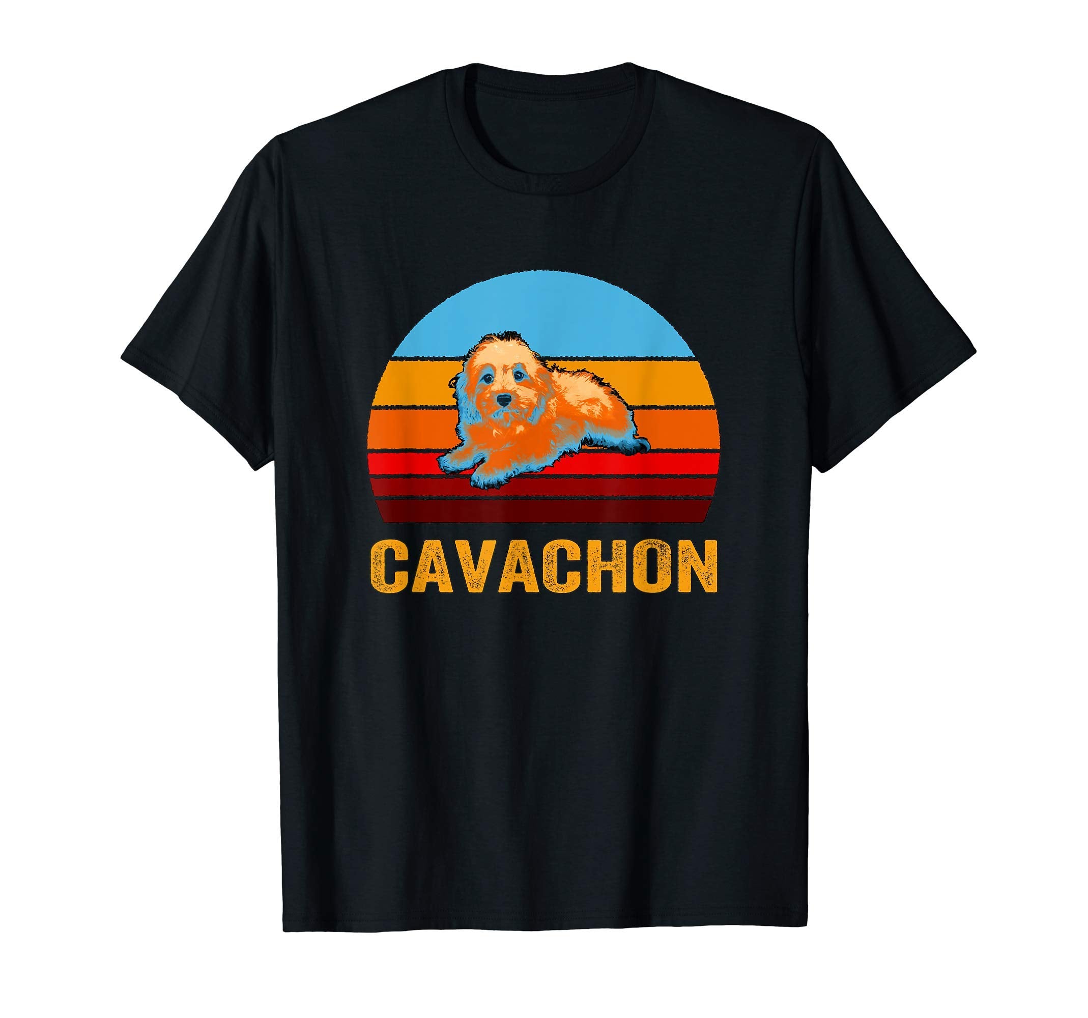 Sunset Cavachon T-Shirt - Novelty Apparel for Adults - T-Shirt, Sweatshirt, Hoodie