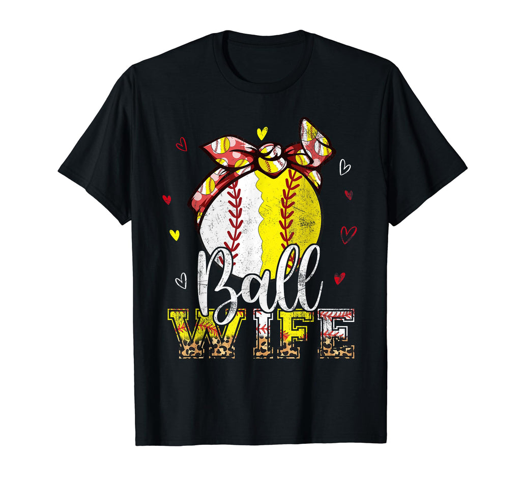 Softball Baseball Ball Wife Bandana T-Shirt - Novelty Apparel Men Women - T-Shirt, Sweatshirt, Hoodie