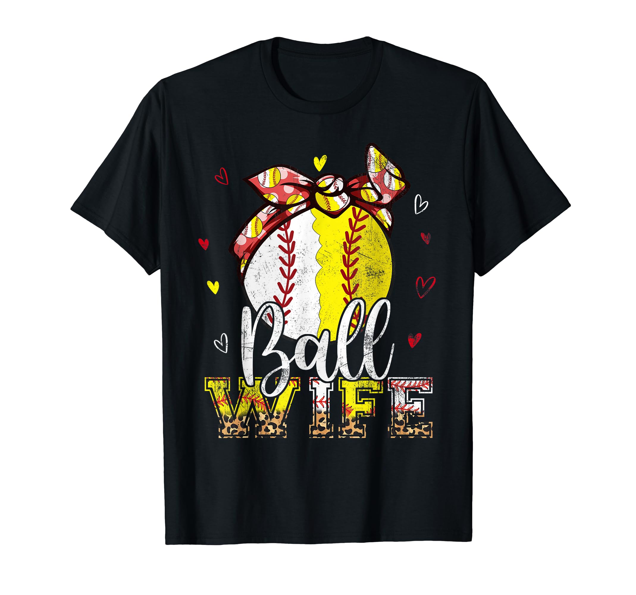 Softball Baseball Ball Wife Bandana T-Shirt - Novelty Apparel Men Women - T-Shirt, Sweatshirt, Hoodie