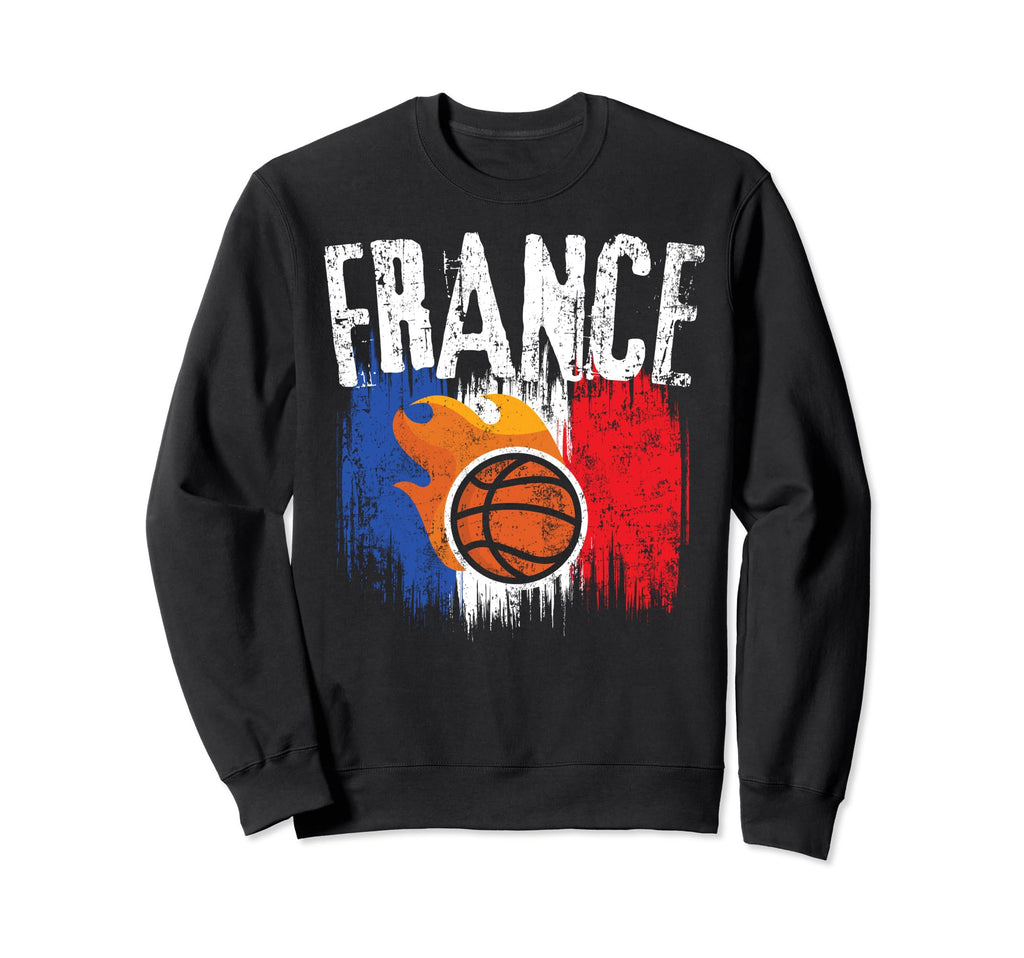 France Basketball Fire Sweatshirt - Casual Everyday Wear Men Women - T-Shirt, Sweatshirt, Hoodie