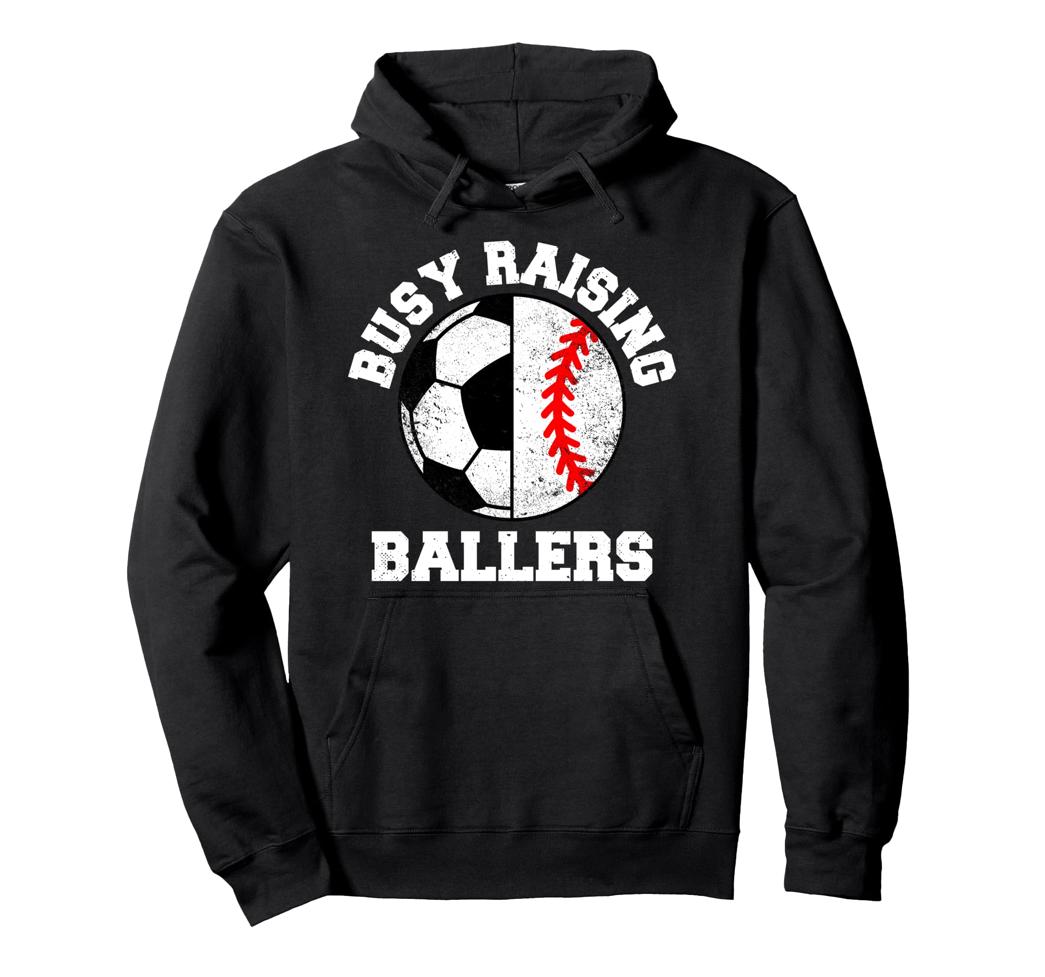 Busy Raising Ballers Funny Soccer Hoodie - Minimalist Print Unisex - T-Shirt, Sweatshirt, Hoodie