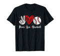 Peace Love Baseball Heart T-Shirt - Minimalist Print for Adults - T-Shirt, Sweatshirt, Hoodie
