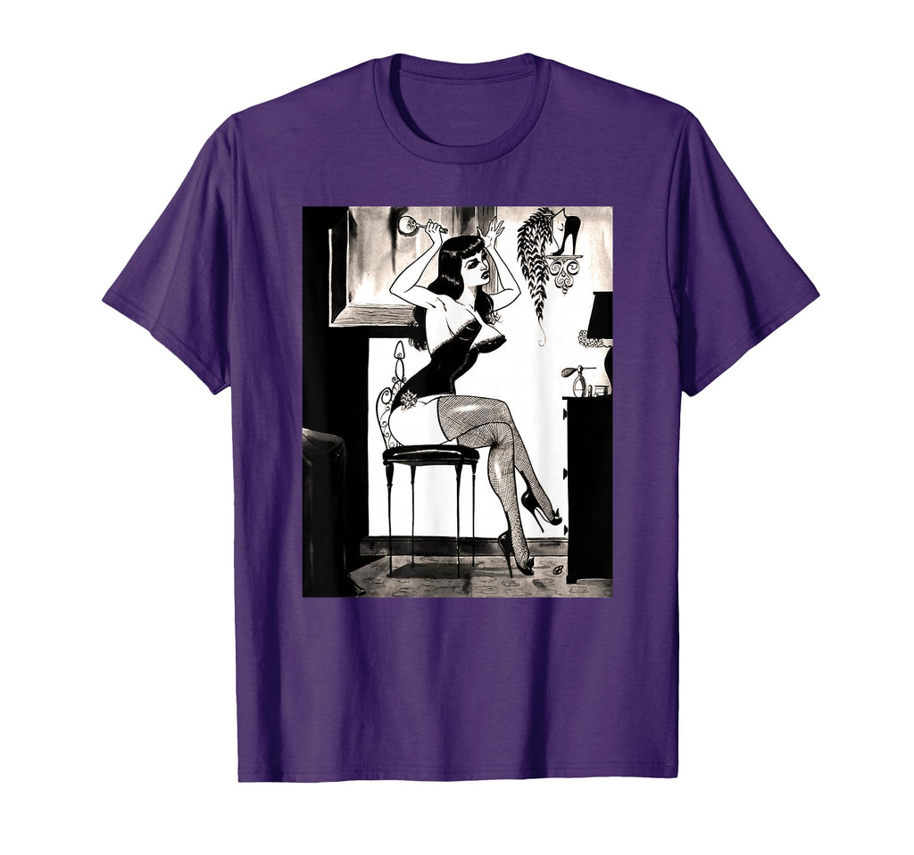 Hot Pin Up Lingerie And Heels Pinup T-Shirt - Fun Novelty Design for Adults - T-Shirt, Sweatshirt, Hoodie