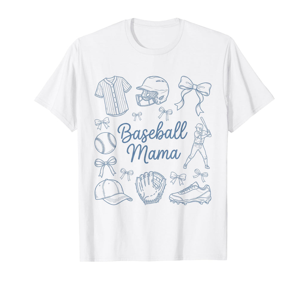 Proud Baseball Mama Outline Sports Fan T-Shirt - Aesthetic Graphic Unisex - T-Shirt, Sweatshirt, Hoodie