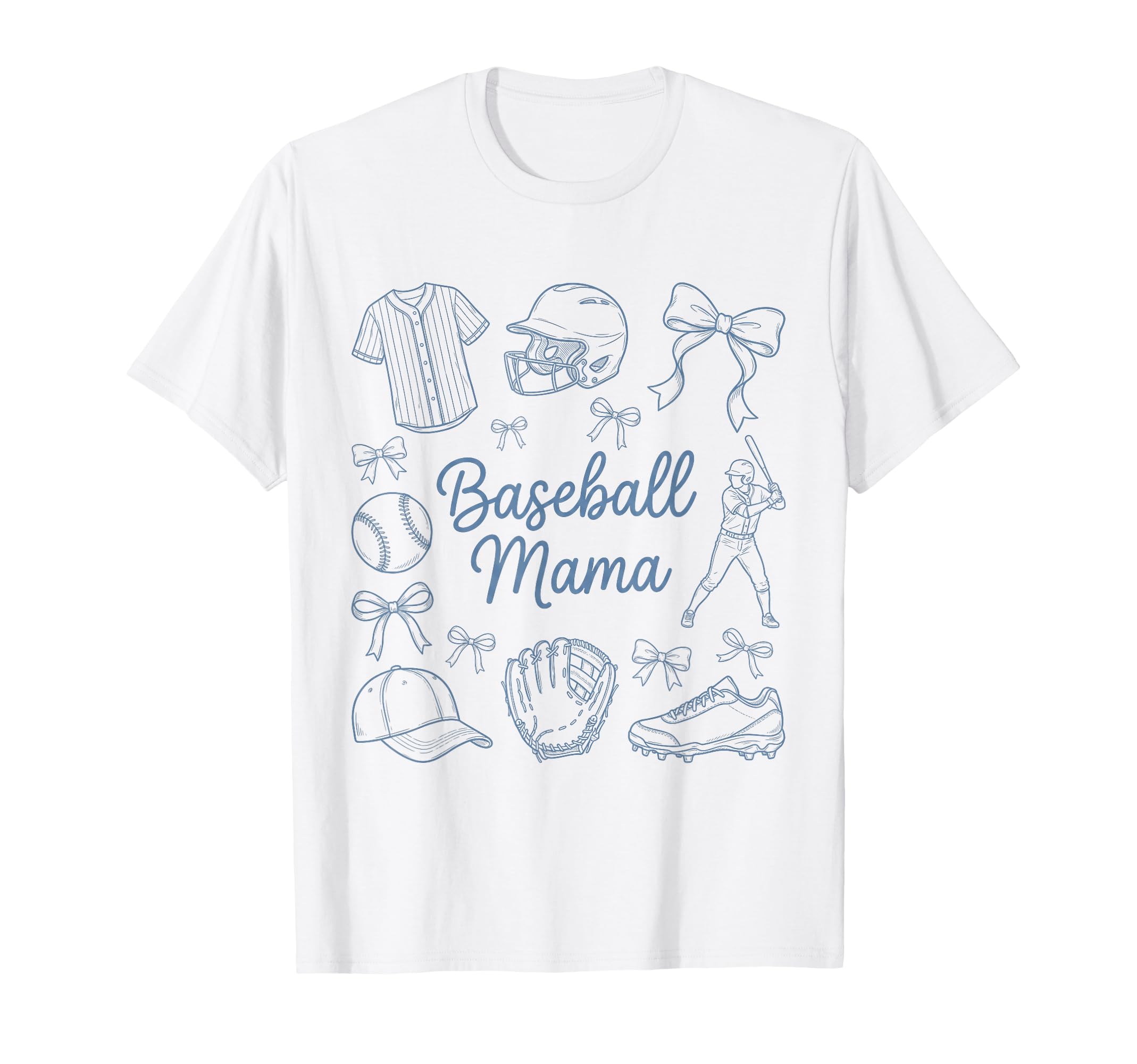 Proud Baseball Mama Outline Sports Fan T-Shirt - Aesthetic Graphic Unisex - T-Shirt, Sweatshirt, Hoodie