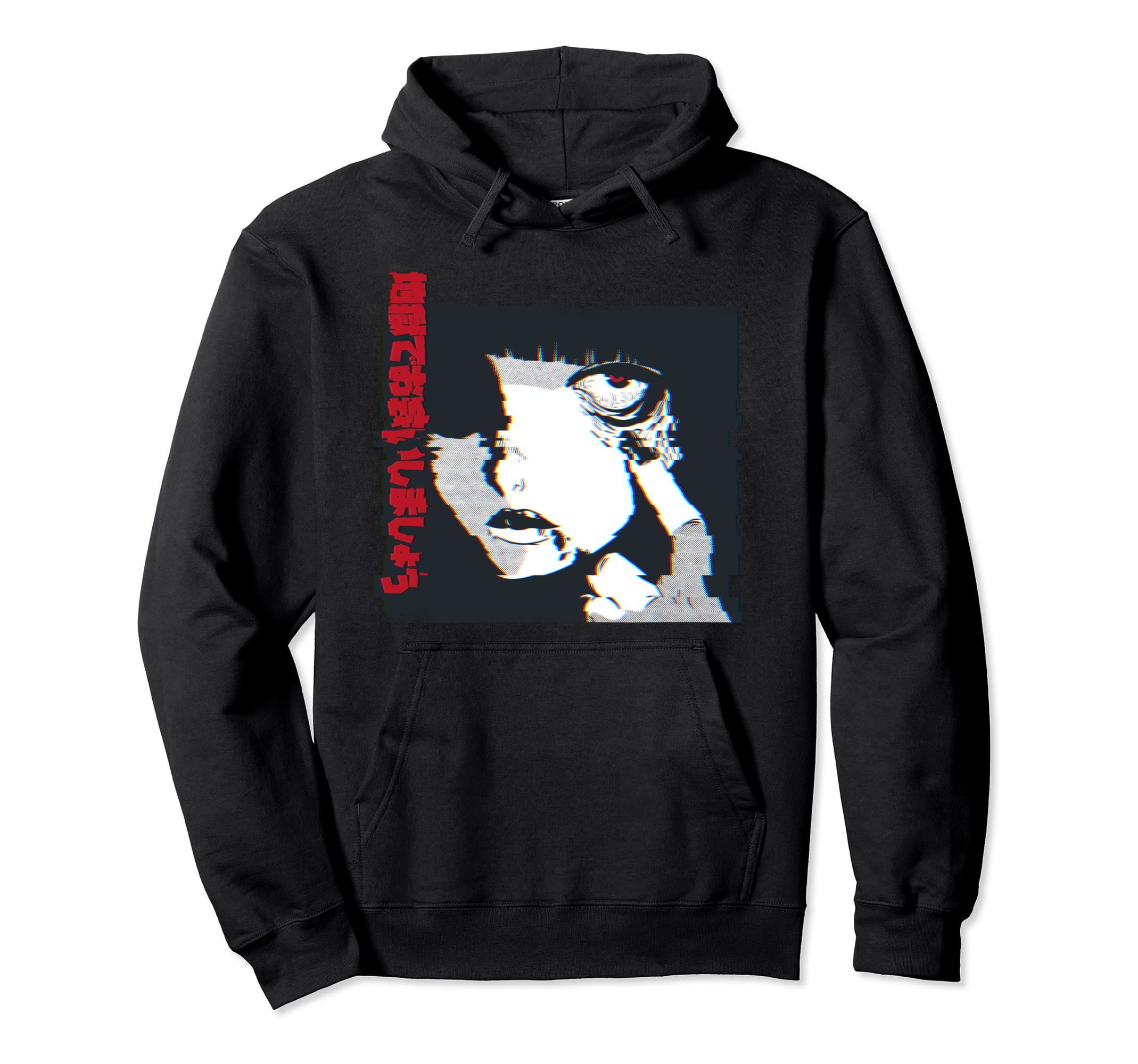 Horror Anime Antisocial Glitchy Hoodie - Fun Novelty Design for Adults - T-Shirt, Sweatshirt, Hoodie
