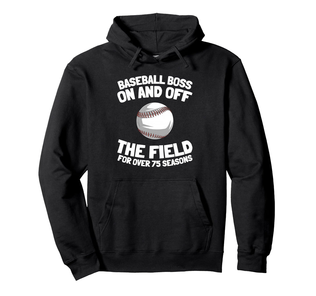 75 Years Old Baseballer Sport Player Hoodie - Aesthetic Graphic Men Women - T-Shirt, Sweatshirt, Hoodie