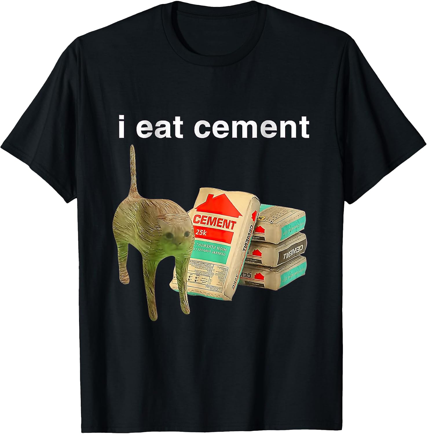 I Eat Cement Cursed Cat Funny Oddly t -shir - Adult & Kids T-Shirts, Sweatshirts & Hoodies apparel design preview 1