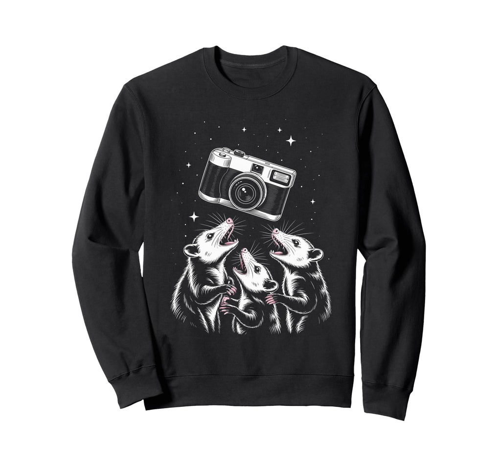 Opossum Camera Photography Scene Sweatshirt - Graphic Print Men Women - T-Shirt, Sweatshirt, Hoodie
