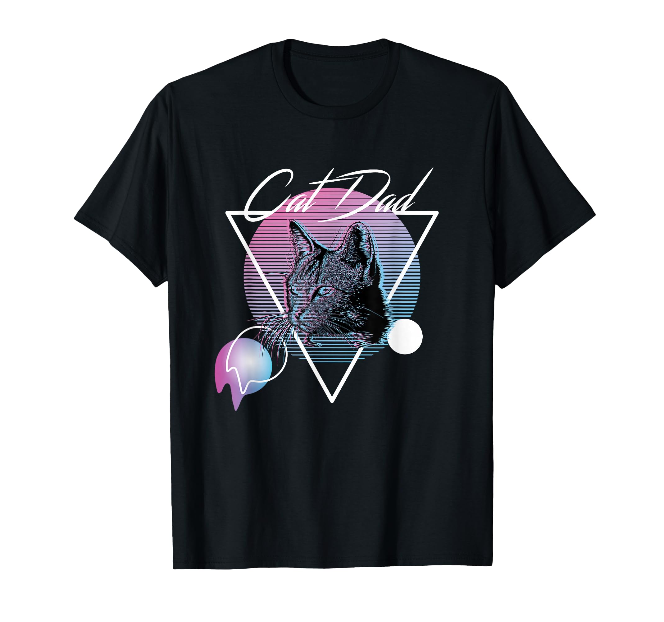 Cat Dad Vaporwave Aesthetic Art T-Shirt - Unique Graphic for Adults - T-Shirt, Sweatshirt, Hoodie
