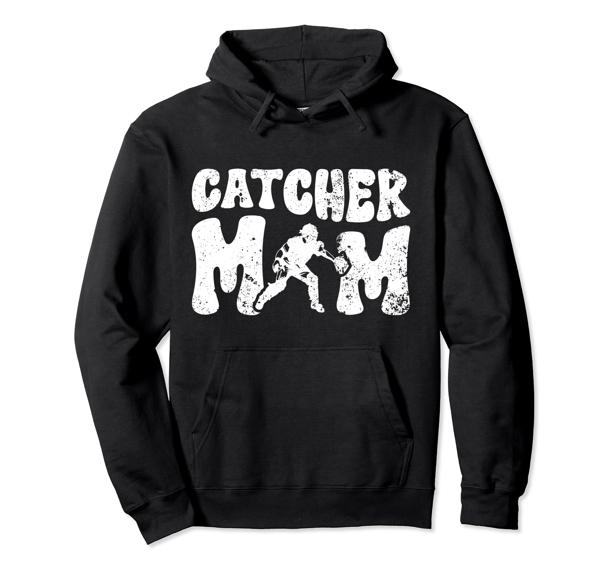 Baseball Catcher Mom Groovy Mom Baseball Hoodie - Graphic Print for Adults - T-Shirt, Sweatshirt, Hoodie