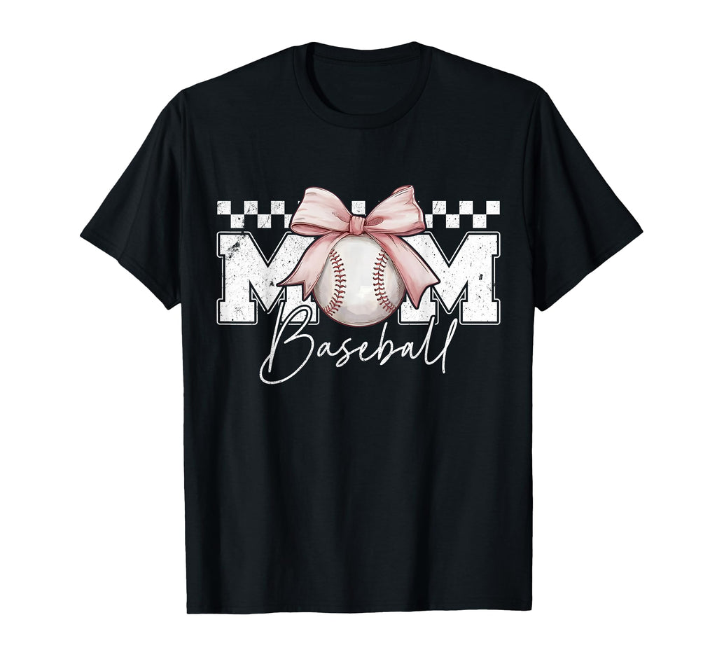 Mothers Day Baseball Coquette Bow Game Day T-Shirt - Graphic Print Unisex - T-Shirt, Sweatshirt, Hoodie