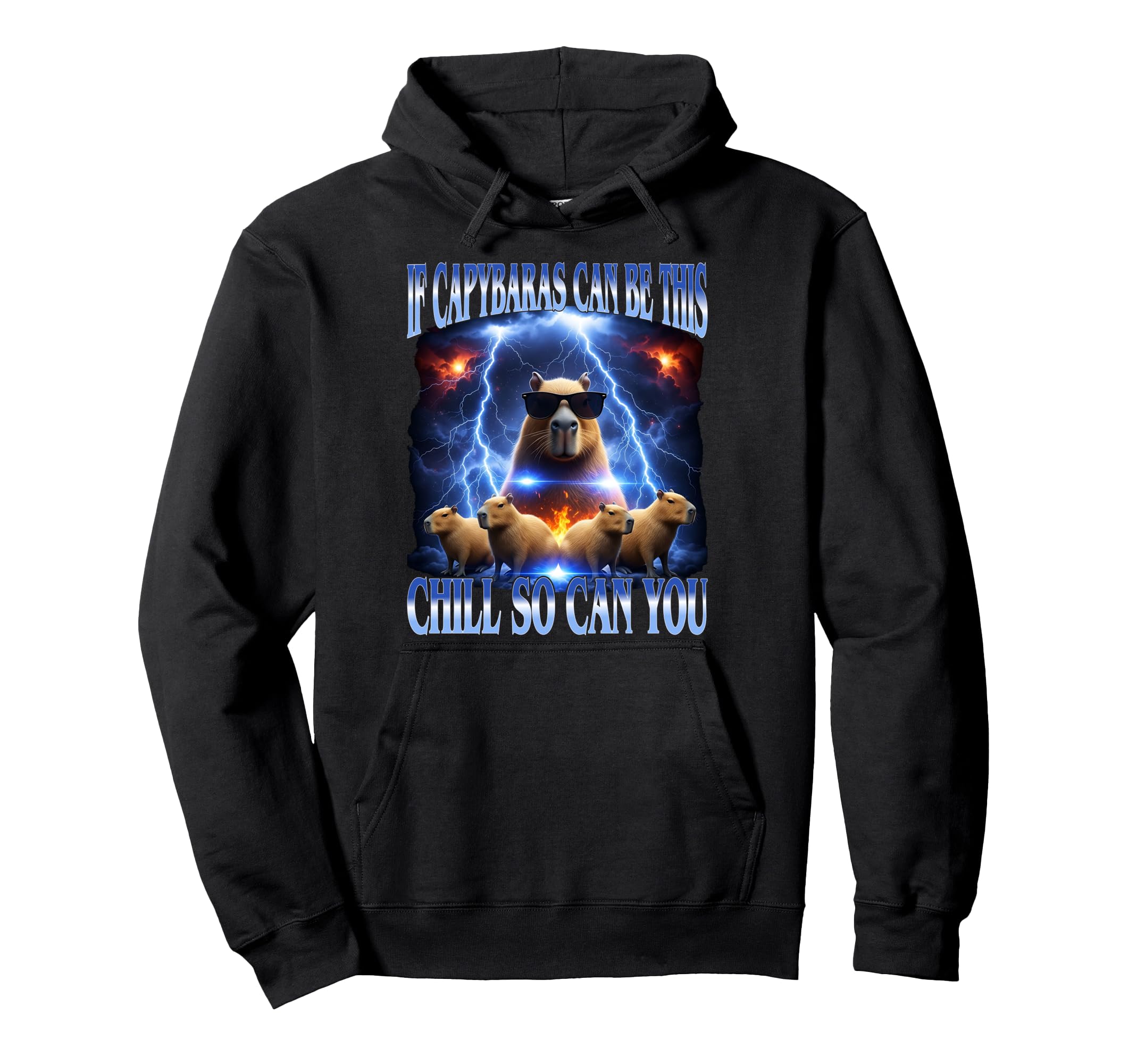 Chill Capybara Bootleg Vaporwave Hoodie - Trendy Graphic Men Women - T-Shirt, Sweatshirt, Hoodie