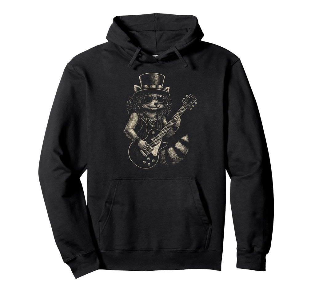 Raccoon Rock Music Hoodie - Novelty Apparel Unisex - T-Shirt, Sweatshirt, Hoodie