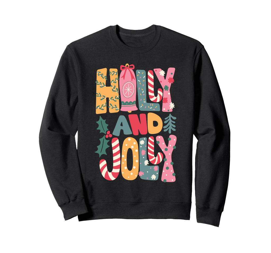 Boho Colorful Holiday Candy Cane Sweatshirt - Custom Art Print for Adults - T-Shirt, Sweatshirt, Hoodie