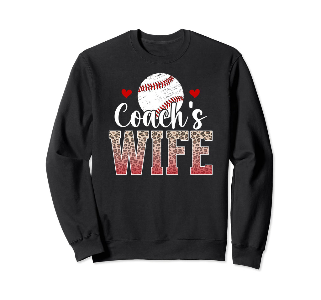 Baseball Coachs Wife Leopard Wife Sweatshirt - Custom Art Print Unisex - T-Shirt, Sweatshirt, Hoodie