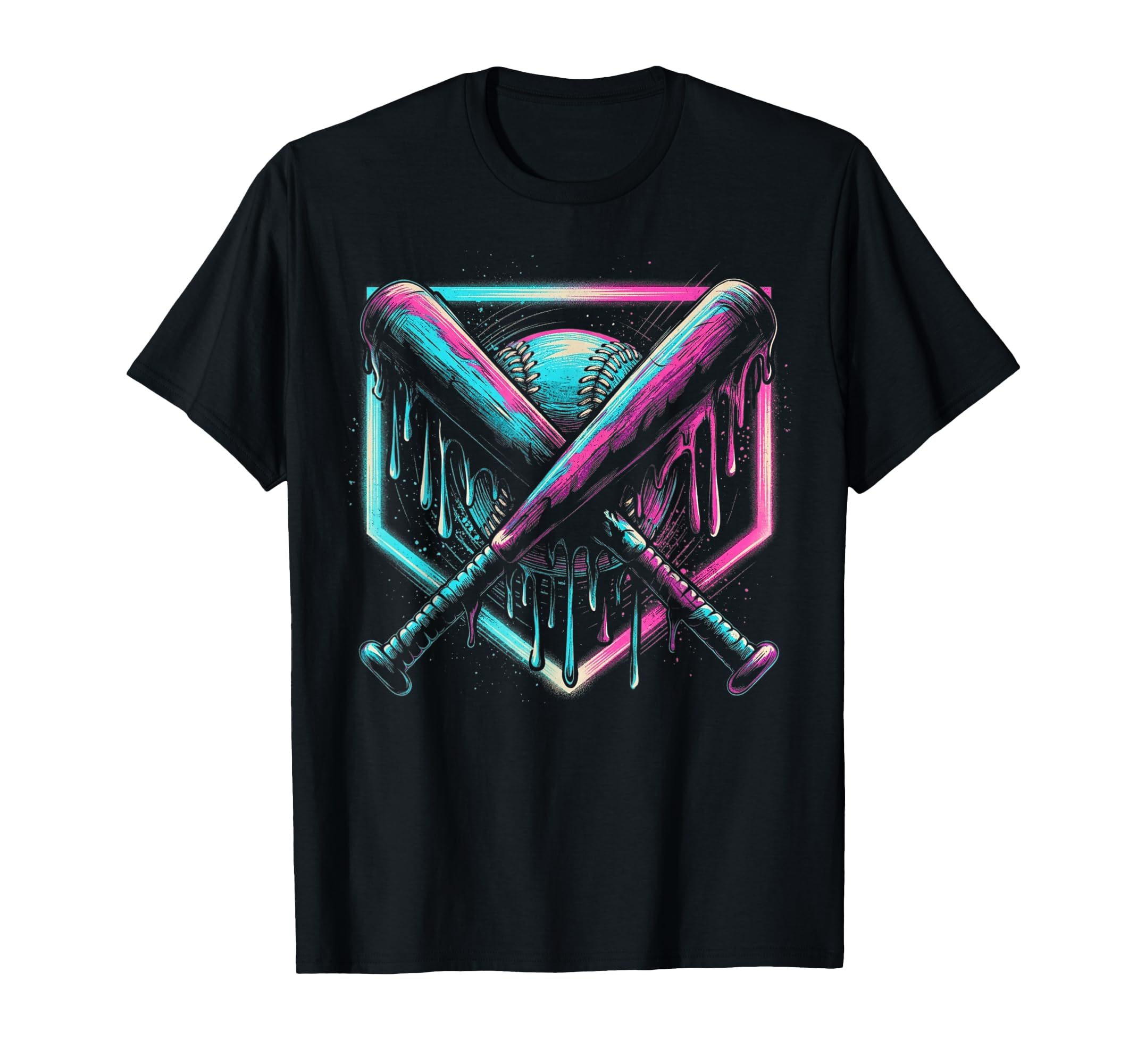 Baseball Drip Ice Cream Drip Baseball T-Shirt - Fun Novelty Design Unisex - T-Shirt, Sweatshirt, Hoodie