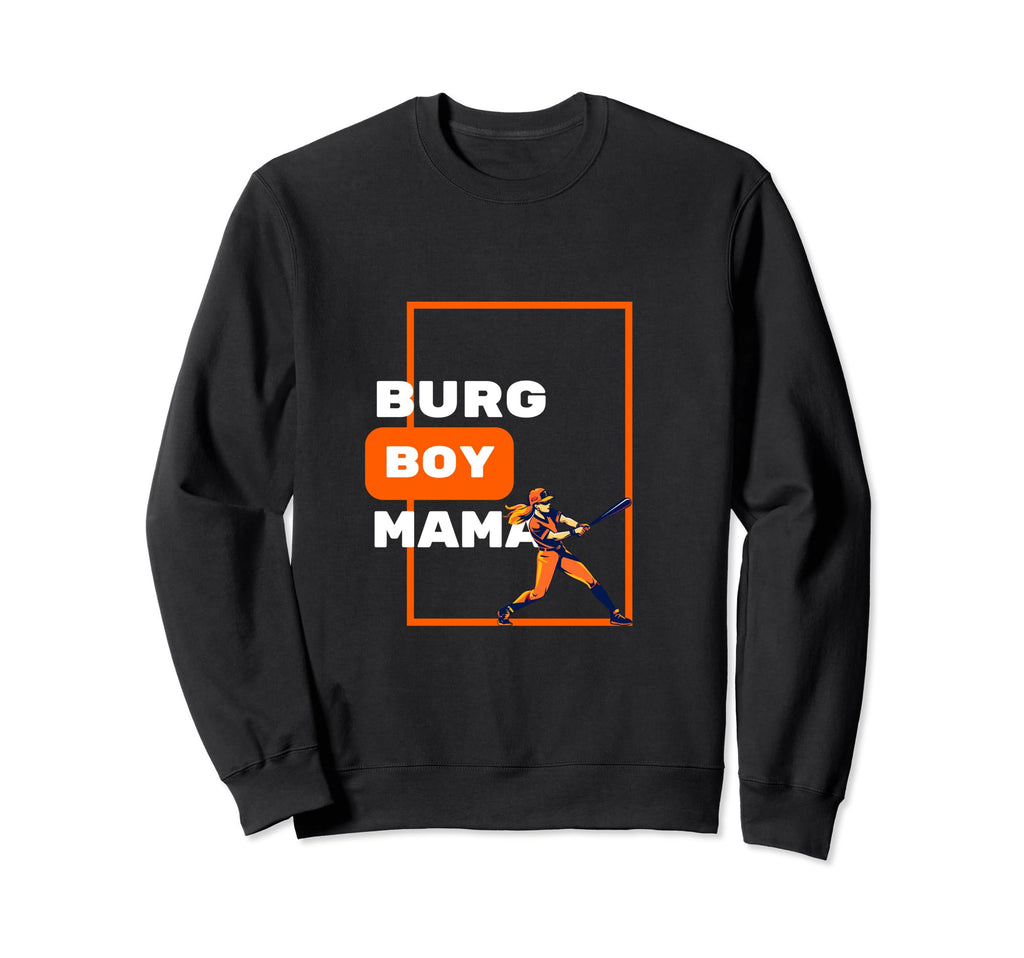 Funny Baseball Burg Mama Sweatshirt - Unique Graphic Unisex - T-Shirt, Sweatshirt, Hoodie