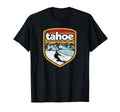 Lake Tahoe Skiing Distressed T-Shirt - Novelty Apparel Unisex - T-Shirt, Sweatshirt, Hoodie