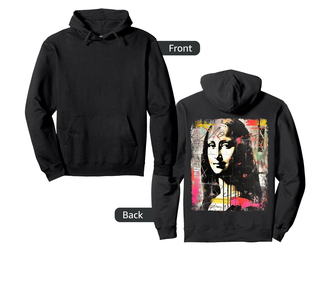 Mona Lisa Art Y2K Back Streetwear Hoodie - Graphic Print Unisex - T-Shirt, Sweatshirt, Hoodie
