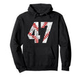 Baseball Mom 47 Jersey Baseball Hoodie - Fun Novelty Design for Adults - T-Shirt, Sweatshirt, Hoodie