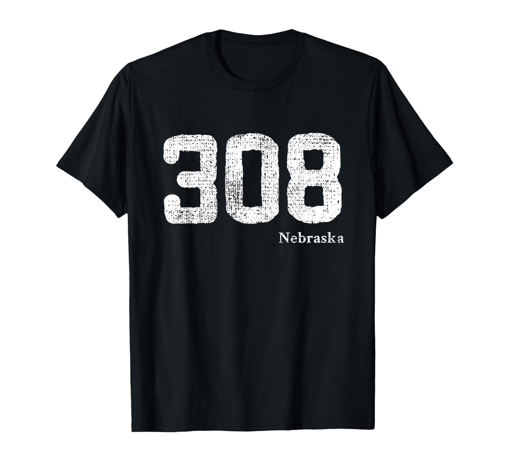 Distressed 308 Area Code Nebraska T-Shirt - Aesthetic Graphic Men Women - T-Shirt, Sweatshirt, Hoodie