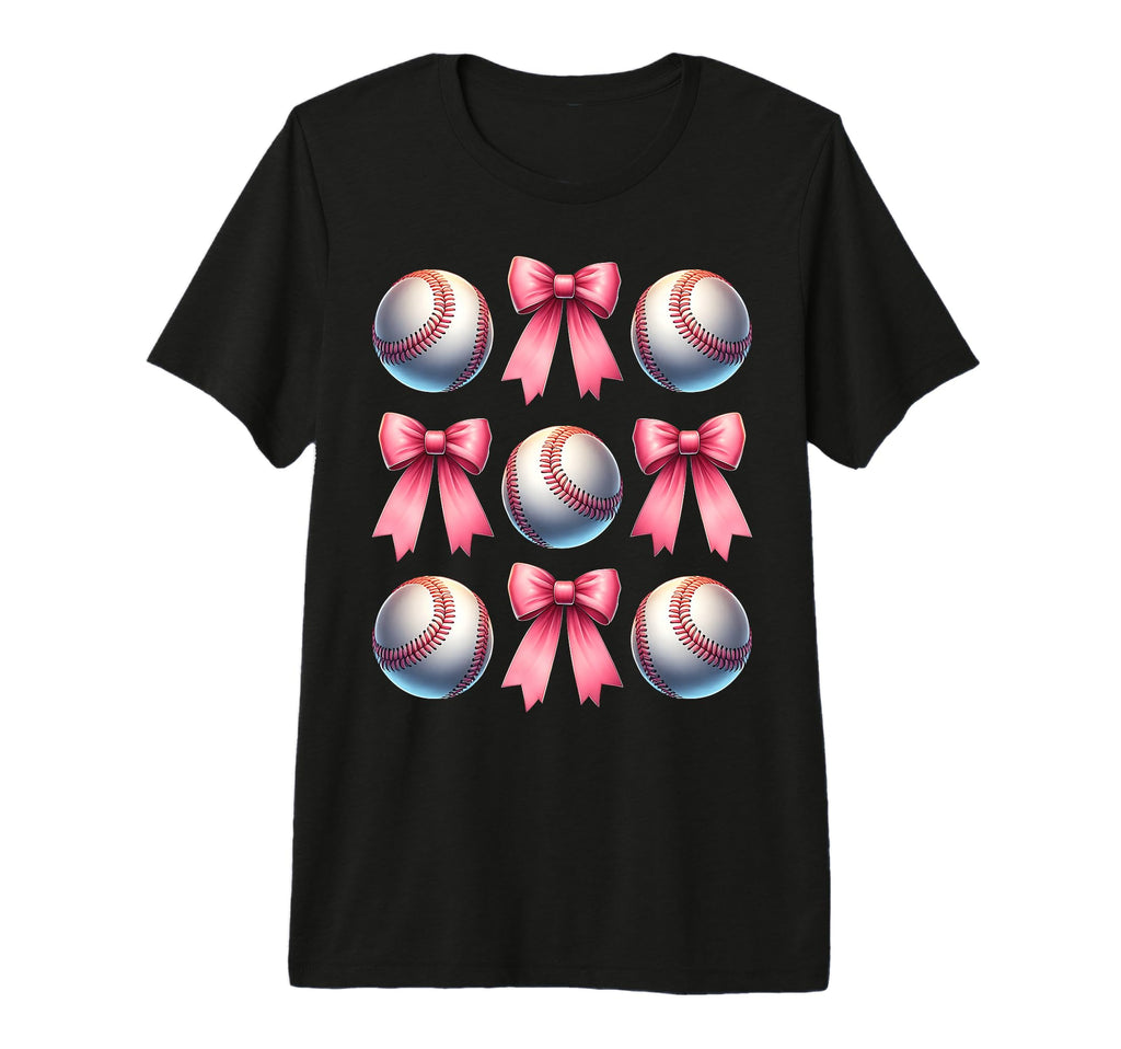 Coquette Bow Baseball Player Team T-Shirt - Novelty Apparel Men Women - T-Shirt, Sweatshirt, Hoodie