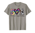Peace Love English Bulldog Funny Tie T-Shirt - Fun Novelty Design Unisex - T-Shirt, Sweatshirt, Hoodie