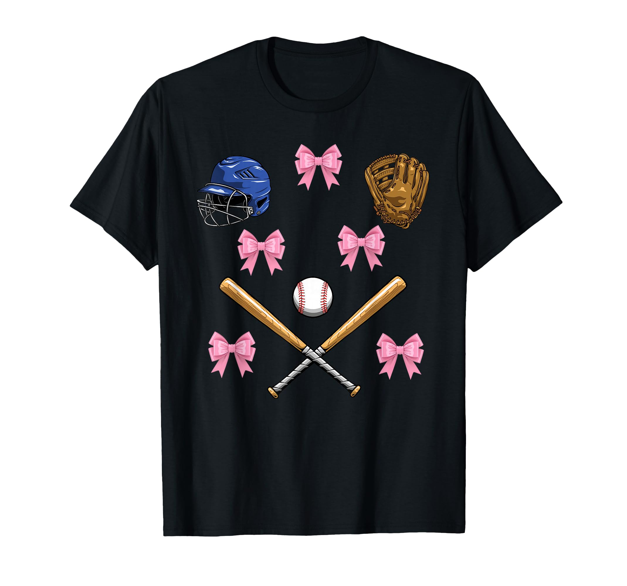 Baseball Bow Baseball Mom Mothers Day T-Shirt - Trendy Graphic Men Women - T-Shirt, Sweatshirt, Hoodie