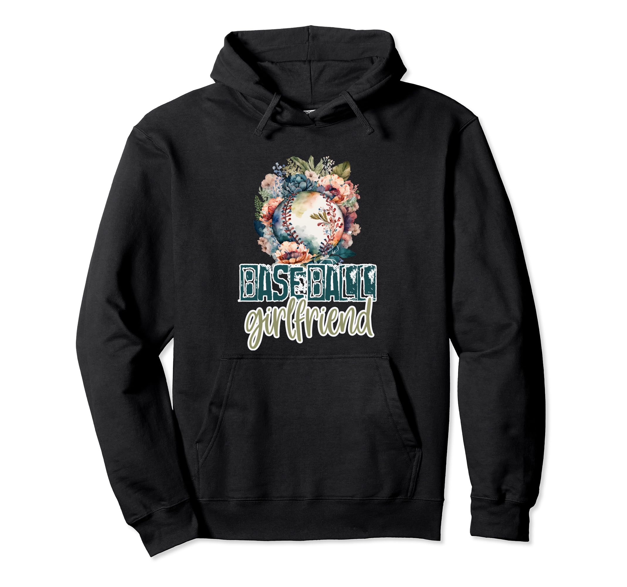 Artsy Baseball Girlfriend Flowers Unique Hoodie - Custom Art Print Unisex - T-Shirt, Sweatshirt, Hoodie